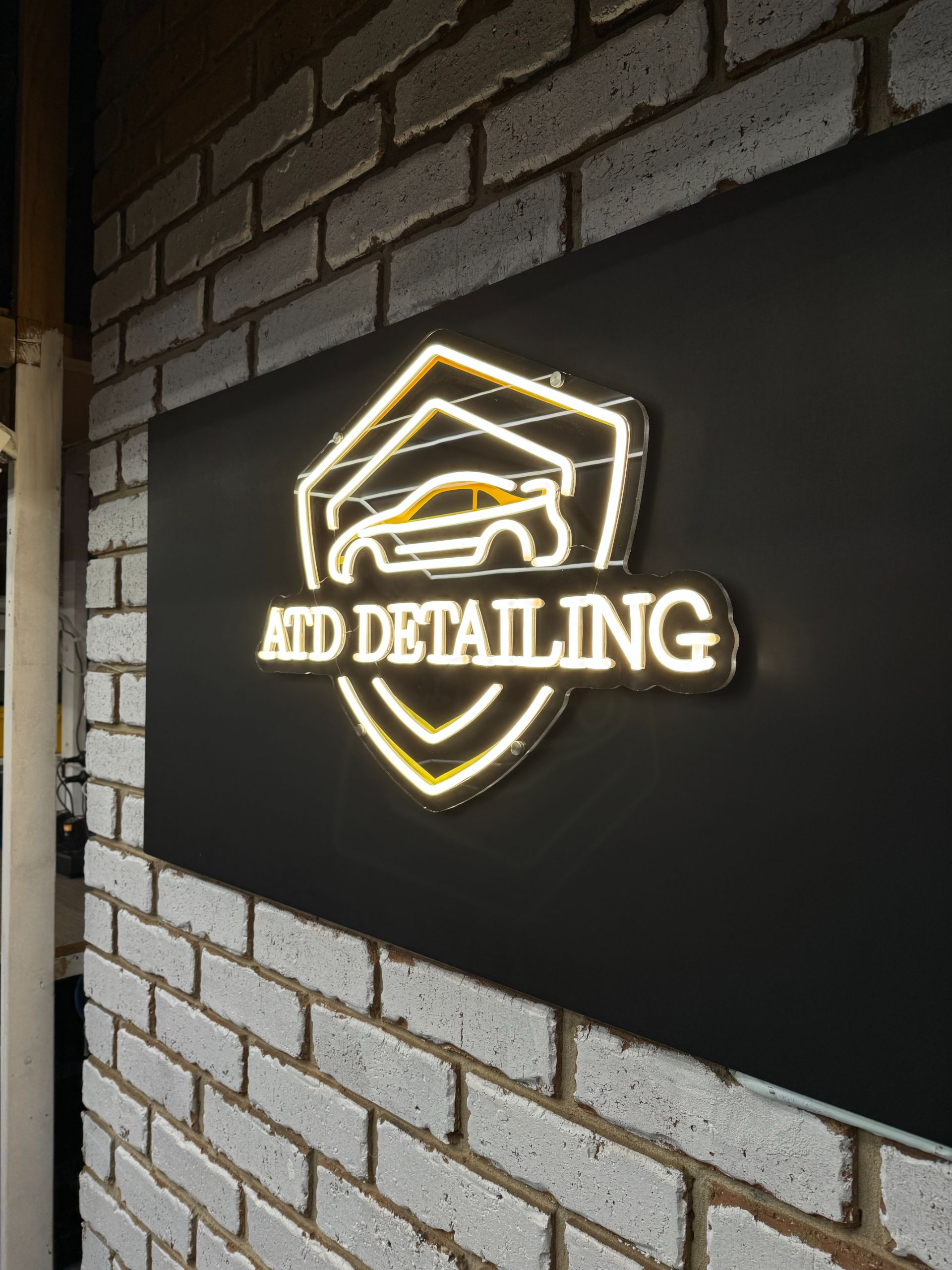 ATD Detailing studio neon sign