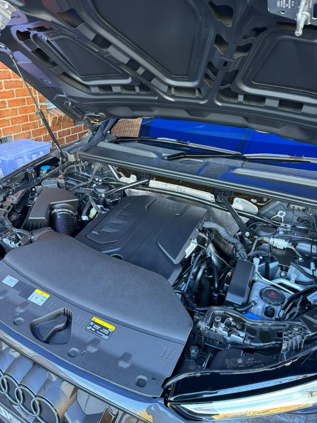 Engine bay clean and dress · Audi Q5 after