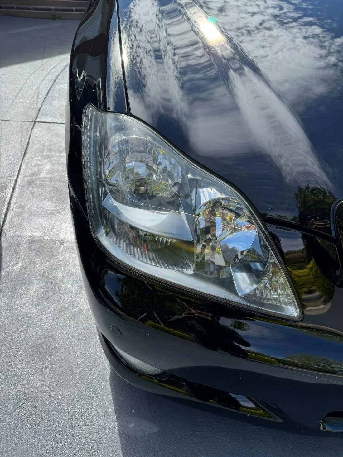 Headlight restoration · Toyota Crown after