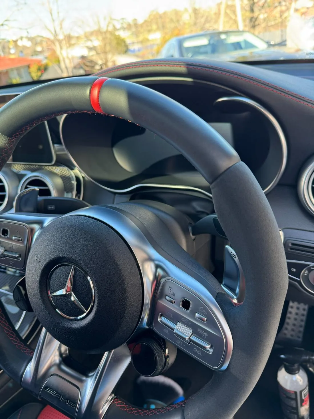 Interior detail · steering wheel alcantara refresh after