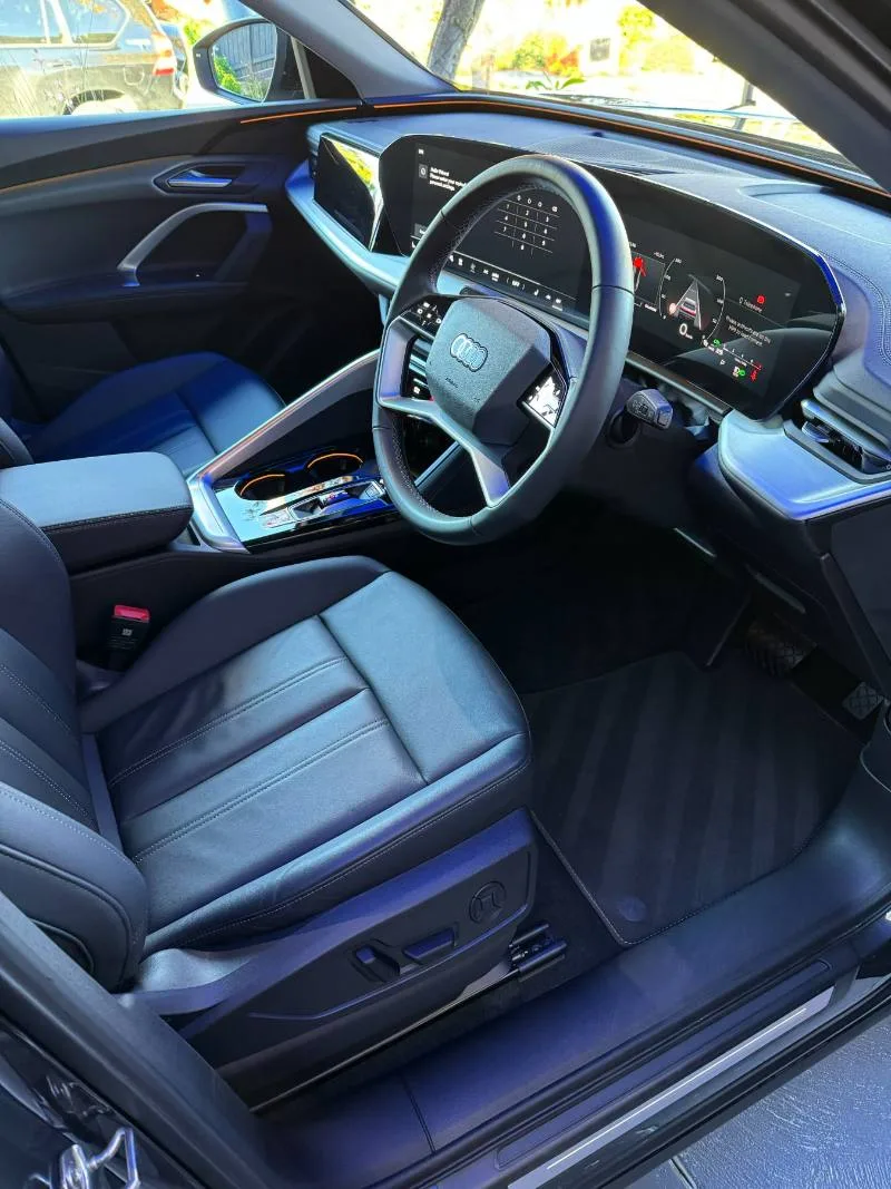 Audi Q5 interior with carpet lines