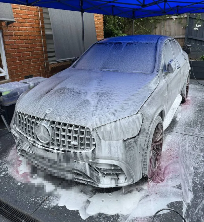 Mercedes GLC63S AMG snow foam wash